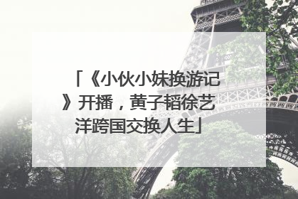 《小伙小妹换游记》开播，黄子韬徐艺洋跨国交换人生