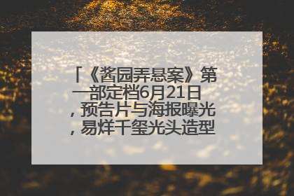 《酱园弄悬案》第一部定档6月21日，预告片与海报曝光，易烊千玺光头造型饰演“周瞎子”