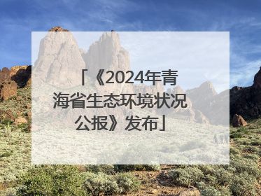 《2024年青海省生态环境状况公报》发布
