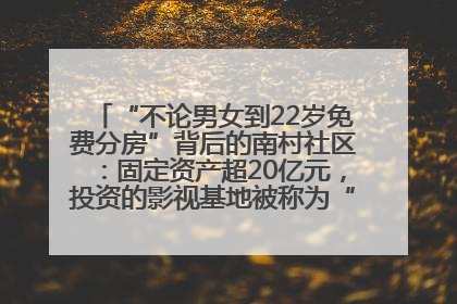 “不论男女到22岁免费分房”背后的南村社区：固定资产超20亿元，投资的影视基地被称为“山村好莱坞”