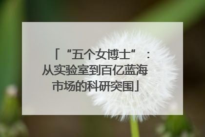 “五个女博士”：从实验室到百亿蓝海市场的科研突围