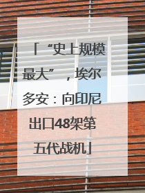 “史上规模最大”，埃尔多安：向印尼出口48架第五代战机