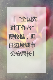 “全国先进工作者”贾牧樵，担任边境城市公安局长