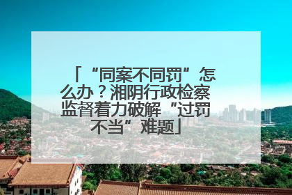 “同案不同罚”怎么办？湘阴行政检察监督着力破解“过罚不当”难题