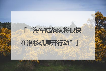 “海军陆战队将很快在洛杉矶展开行动”