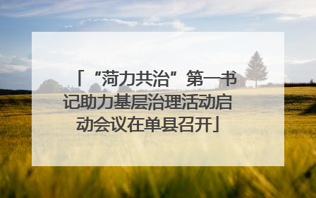 “菏力共治”第一书记助力基层治理活动启动会议在单县召开