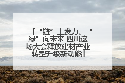 “链”上发力、“绿”向未来 四川这场大会释放建材产业转型升级新动能