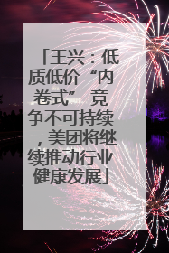 王兴：低质低价“内卷式” 竞争不可持续，美团将继续推动行业健康发展