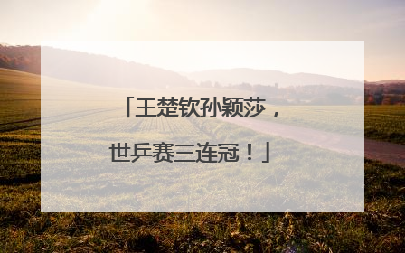 王楚钦孙颖莎，世乒赛三连冠！