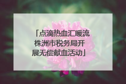 点滴热血汇暖流 株洲市税务局开展无偿献血活动