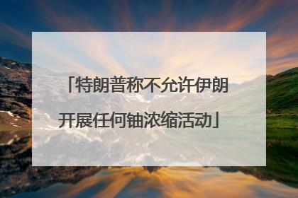 特朗普称不允许伊朗开展任何铀浓缩活动