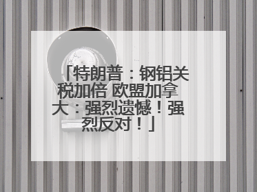 特朗普：钢铝关税加倍 欧盟加拿大：强烈遗憾！强烈反对！