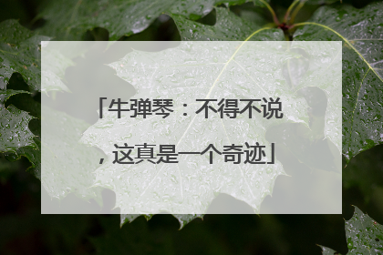 牛弹琴：不得不说，这真是一个奇迹