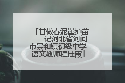 甘做春泥谨护苗——记河北省河间市景和镇初级中学语文教师程桂霞