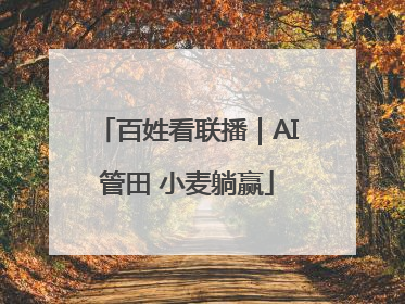 百姓看联播｜AI管田 小麦躺赢