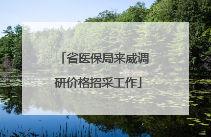 省医保局来威调研价格招采工作