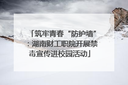 筑牢青春“防护墙”：湖南财工职院开展禁毒宣传进校园活动