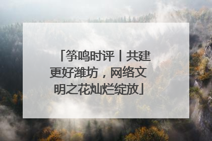 筝鸣时评丨共建更好潍坊，网络文明之花灿烂绽放