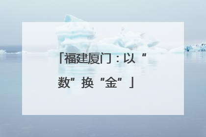 福建厦门：以“数”换“金”