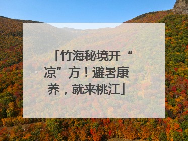 竹海秘境开“凉”方！避暑康养，就来桃江