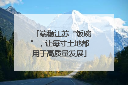 端稳江苏“饭碗”，让每寸土地都用于高质量发展