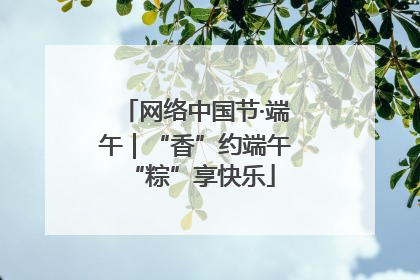 网络中国节·端午｜“香”约端午 “粽”享快乐