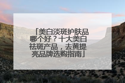 美白淡斑护肤品哪个好？十大美白祛斑产品，去黄提亮品牌选购指南