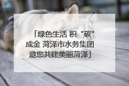 绿色生活 积“碳”成金 菏泽市水务集团邀您共建美丽菏泽