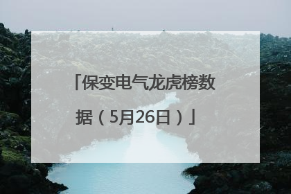 保变电气龙虎榜数据（5月26日）