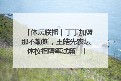 体坛联播｜丁丁加盟那不勒斯，王皓先农坛体校招聘笔试第一