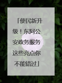 便民新升级！东阿公安政务服务这些亮点你不能错过