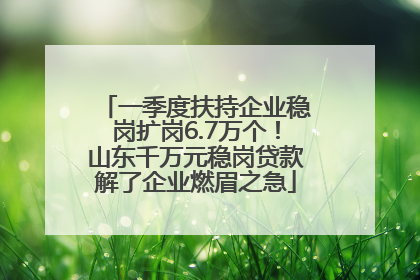 一季度扶持企业稳岗扩岗6.7万个！山东千万元稳岗贷款解了企业燃眉之急
