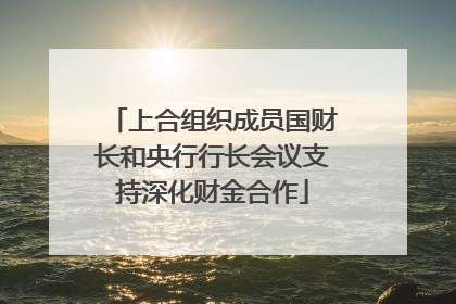 上合组织成员国财长和央行行长会议支持深化财金合作