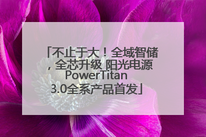 不止于大！全域智储，全芯升级 阳光电源PowerTitan3.0全系产品首发