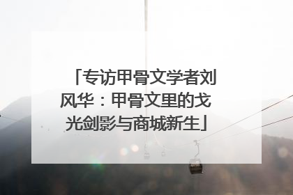 专访甲骨文学者刘风华：甲骨文里的戈光剑影与商城新生