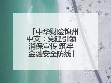 中华财险锦州中支：党建引领消保宣传 筑牢金融安全防线
