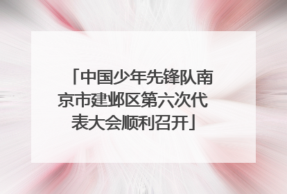 中国少年先锋队南京市建邺区第六次代表大会顺利召开