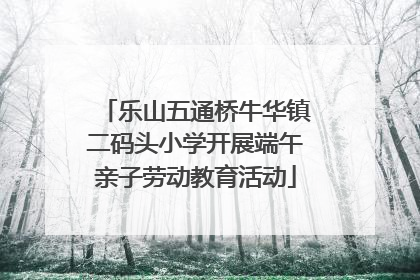 乐山五通桥牛华镇二码头小学开展端午亲子劳动教育活动