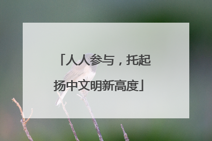 人人参与，托起扬中文明新高度