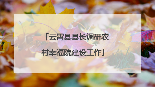 云霄县县长调研农村幸福院建设工作