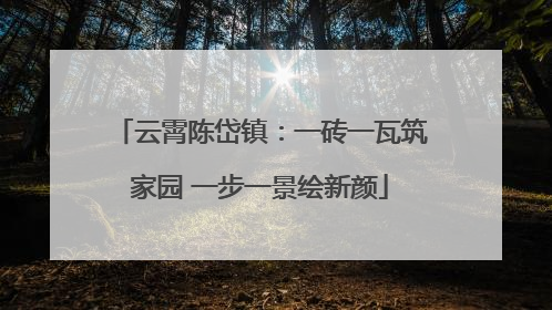 云霄陈岱镇：一砖一瓦筑家园 一步一景绘新颜