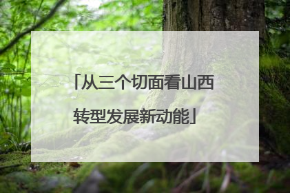 从三个切面看山西转型发展新动能