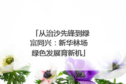 从治沙先锋到绿富同兴：新华林场绿色发展育新机