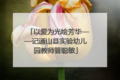 以爱为光绘芳华——记通山县实验幼儿园教师管聪敏