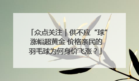 众点关注｜供不应“球” 涨幅超黄金 价格亲民的羽毛球为何身价飞涨？