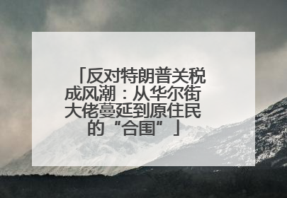 反对特朗普关税成风潮：从华尔街大佬蔓延到原住民的“合围”