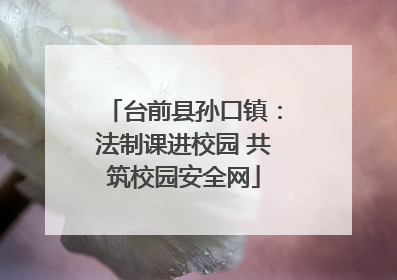 台前县孙口镇：法制课进校园 共筑校园安全网