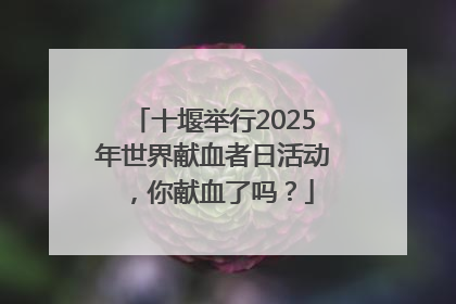 十堰举行2025年世界献血者日活动，你献血了吗？