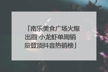 南乐美食广场火爆出圈 小龙虾单周销量登顶抖音热销榜