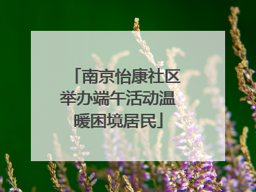 南京怡康社区举办端午活动温暖困境居民